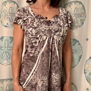 Apt. 9 Brown Tan blouse Size Medium